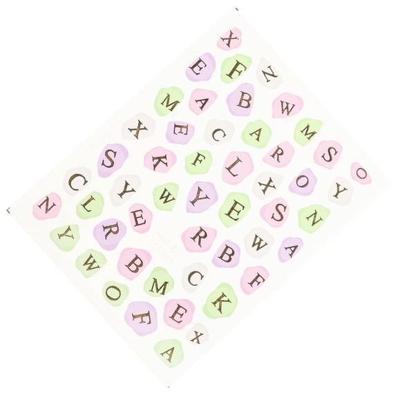 OFFIGAM Initial Stickers Nail Art Stickers Decorative Nail Art Learners Home Use 1 Sheet