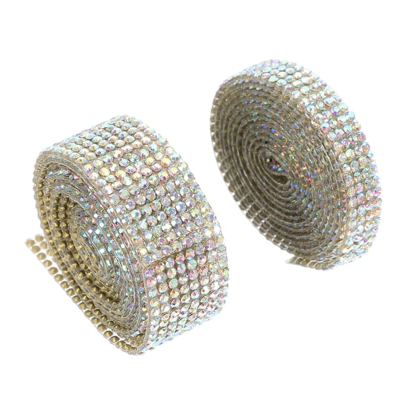 OFFIGAM Decorative Rhinestone Tape Assorted Color High Temperature Resistant for Home 2 Rolls