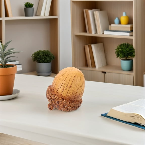 OFFIGAM Rustic Beige Tabletop Acorn Decor Set, 1 Piece, Farmhouse Style Home and Office