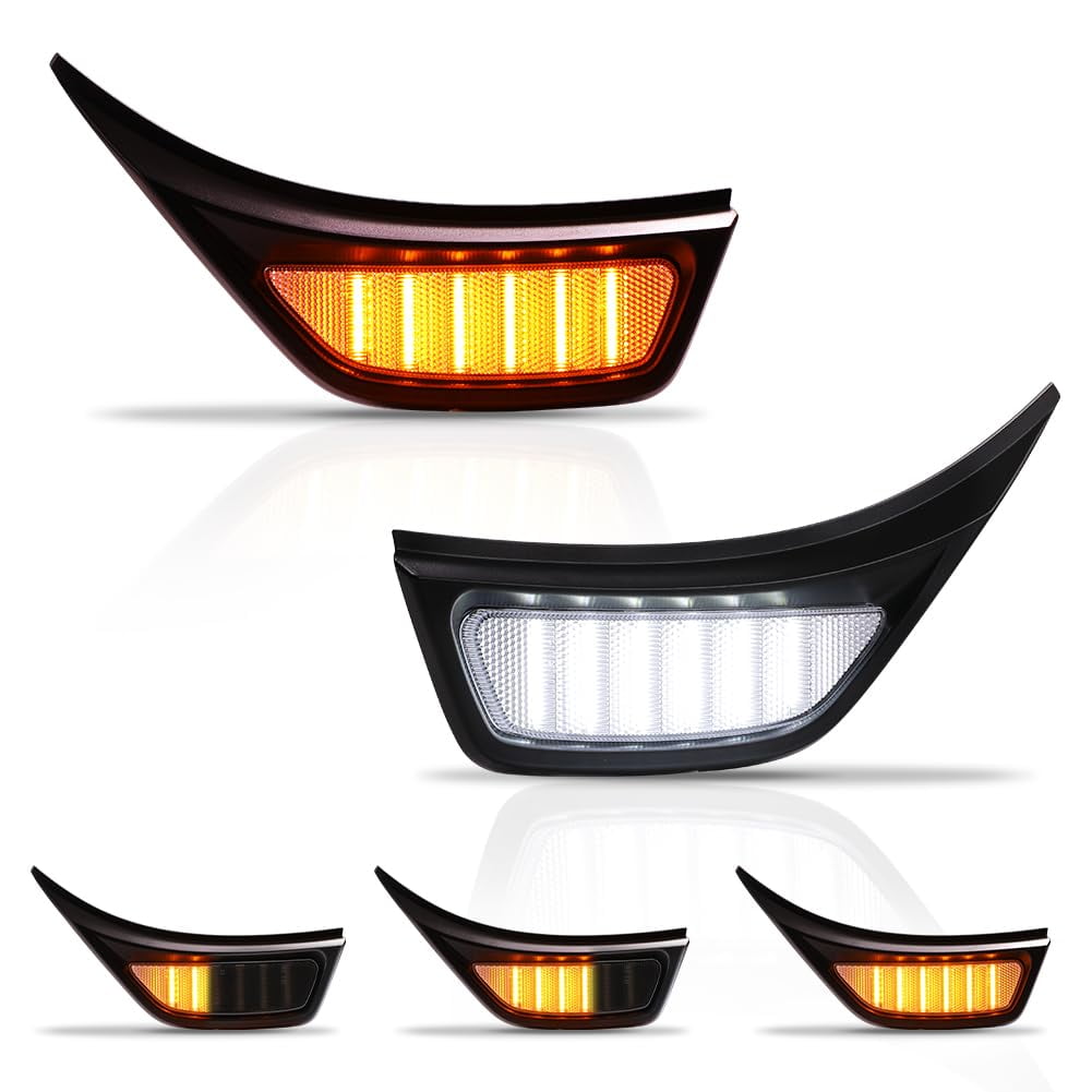 NSLUMO Smoke Lens Sequential LED Fender Side Marker Lights For Mazda 323, 626, RX-7 FD – Amber – DOT/SAE Certified – 1-Year Warranty