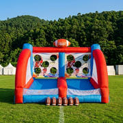 OFFMUST 12.7ft Giant Inflatable Football Toss Game - Dual-Lane Rugby Throwing Target Shootout with Blower - Indoor/Outdoor Backyard Carnival Sports