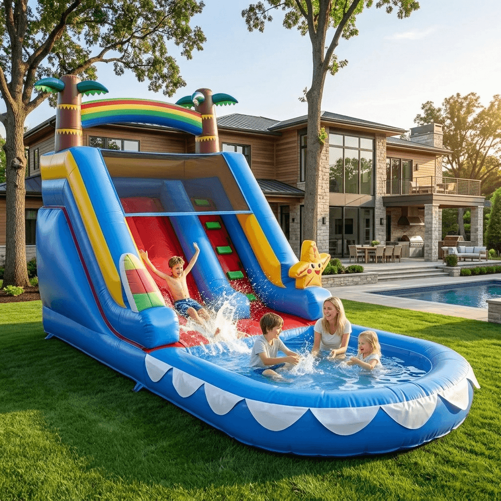 OFFMUST 21FT(L) Inflatable Water Slide for Adults Kids, Commercial Grade Home Water Slide with Blower, Giant Blow Up Water Slides for Backyard , 21x9x12ft