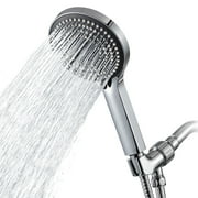 OFFO Handheld Shower Head, 6-Mode High Pressure Handheld Sprayer with 60” Stainless Steel Hose & Holder, Chrome