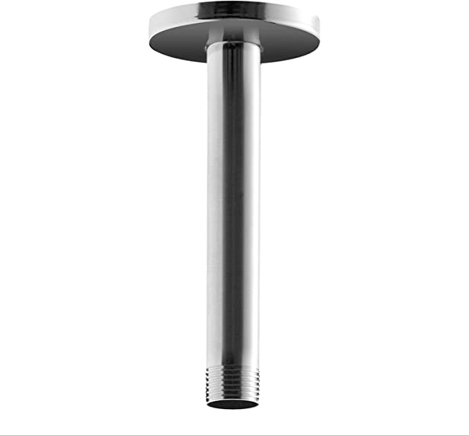 OFFO Shower Straight Arm with Flange 6 Inches Brushed Nickel Ceiling