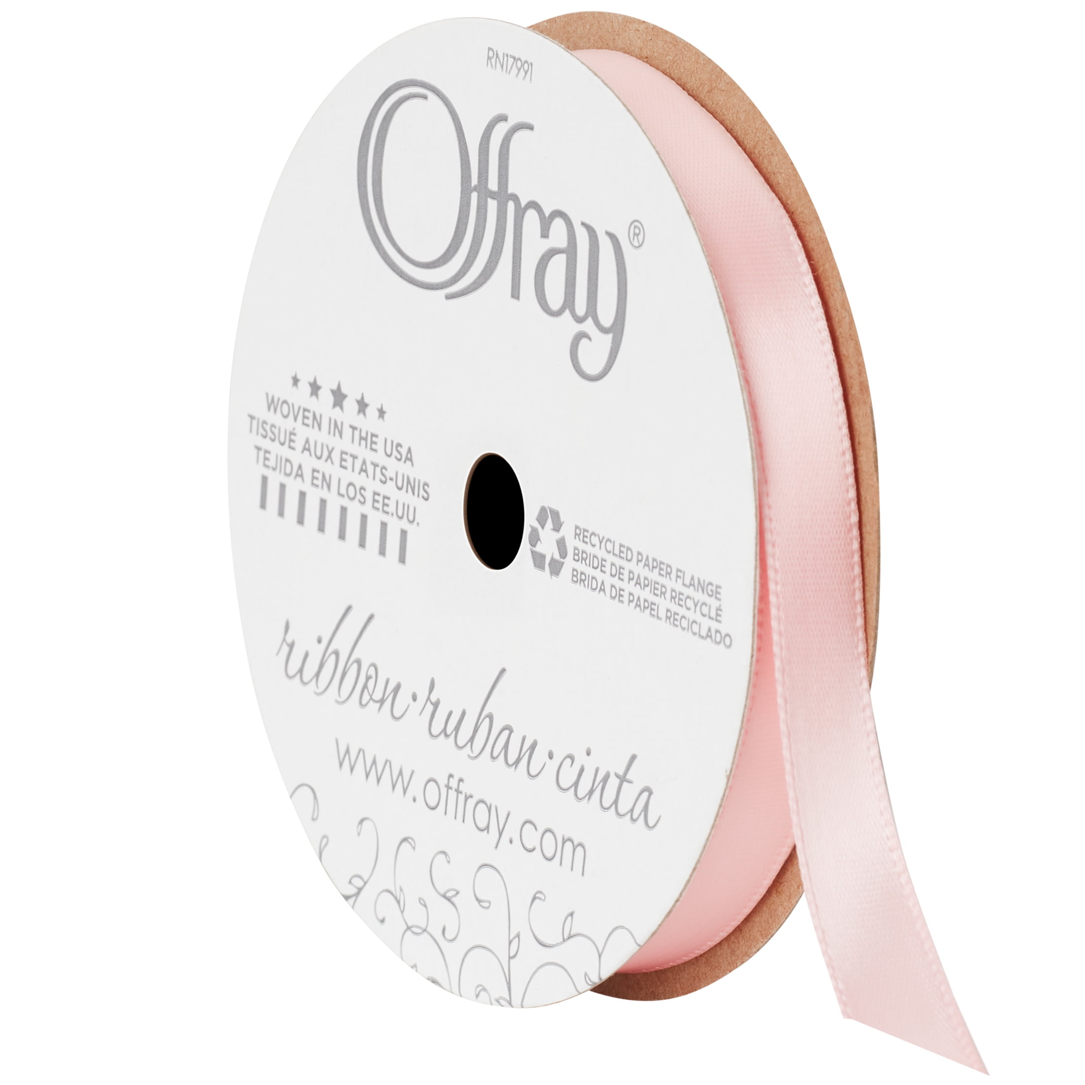 OFFRAY RIBBON SINGLE FACE SATIN 3/8 INCHES CARNATION PINK OFFRAY RIBBON SINGLE FACE SATIN 3/8 INCHES CARNATION PINK