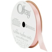 Offray ribbon single face satin 3/8 inches carnation pink