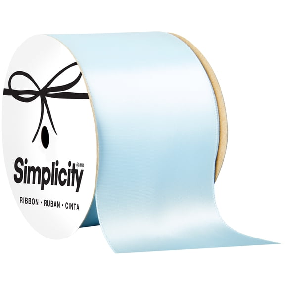 Offray Single Face Satin Light Blue 2-1/4" X 9 ft Ribbon