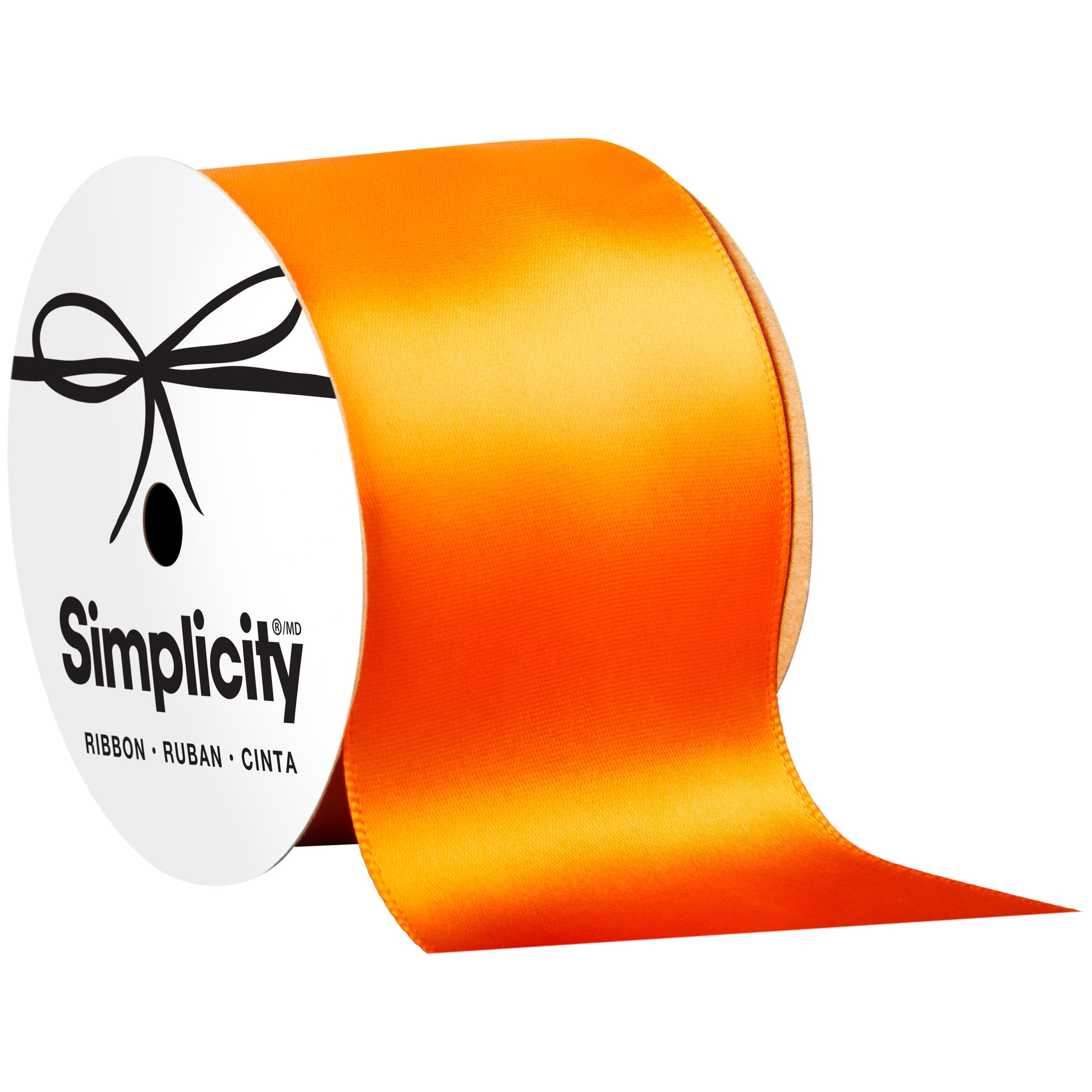 Offray Single Face Satin Torrid Orange 2-1/4" X 9 ft Ribbon