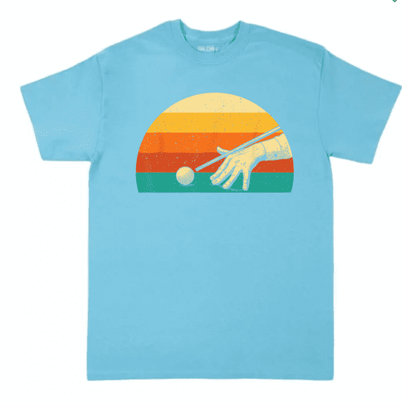 OFFROXBURY Retro Vintage Billiards 8 Ball Pool Tournament T-Shirt – Unisex Heavyweight Adult Tee (US, Alpha, Small, Regular, Regular, Sky Blue)