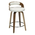 thumbnail image 1 of OFM 161 Collection Mid-Century Modern Low-Back Stool, Beige/Walnut, 1 of 10