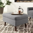 thumbnail image 1 of OFM 161-OTT2-DGRY 161 Collection Mid Century Modern Tufted Fabric Storage Ottoman, Walnut Legs - Dark Gray, 1 of 19