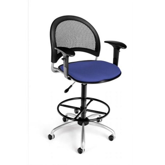 OFM 336-AA3-DK-2204 Moon Swivel Chair With Arms and Drafting Kit, Colonial Blue