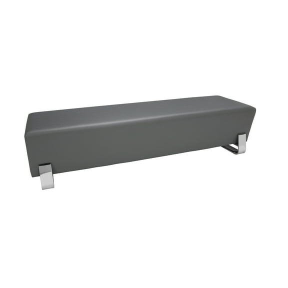 OFM Axis Series Contemporary Triple Seating Bench, Textured Vinyl with Chrome Base, in Slate (4003C-SLT)