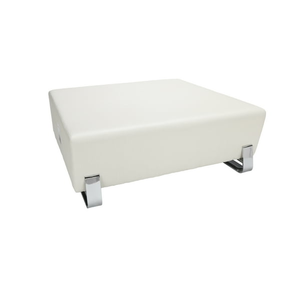 OFM 4004C-LIN Axis Series Square Bench With Electrical Outlet And Chrome Frame, Linen