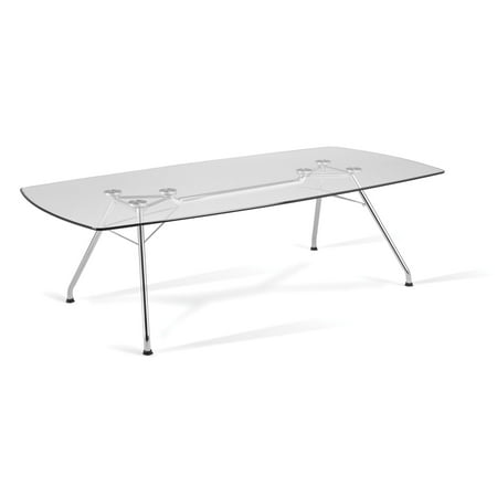 OFM 94" x 47" Tinted Transparent Glass Conference Table