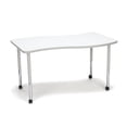 thumbnail image 1 of OFM Adapt Series Large Wave Standard Table - 25-33″ Height Adjustable Desk with Casters, White (WAVE-L-LLC), 1 of 10