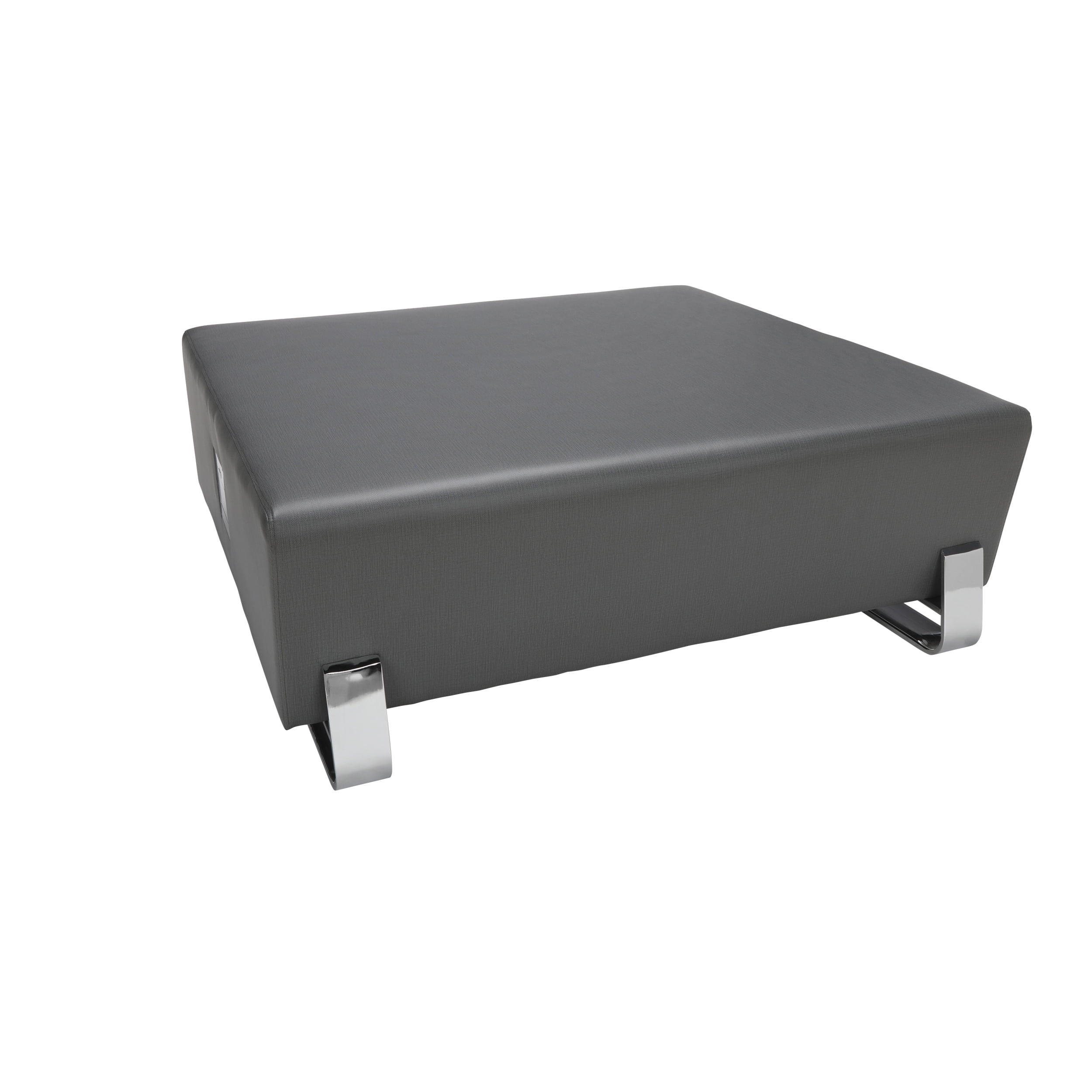 OFM Axis Series Square Bench with Electrical Outlet and Chrome Frame ...