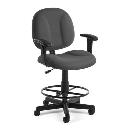 OFM Comfort Series Model 105-AA-DK Fabric Mid-Back Task Office Chair with Arms and Drafting Kit, Navy