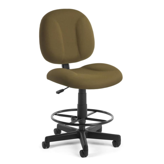 OFM Comfort Series Model 105-DK Fabric Armless Mid-Back Task Chair with Drafting Kit, Taupe