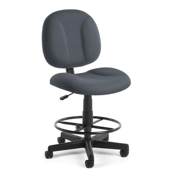 OFM Comfort Series Model 105-DK Fabric Armless Mid-Back Task Office Chair with Drafting Kit, Gray