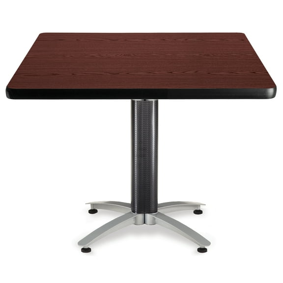 OFM Model MT42SQ 42" Multi-Purpose Square Table with Metal Mesh Base, Mahogany