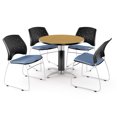 thumbnail image 1 of ofm pkg-brk-012-0054 breakroom package featuring 36 inch round mesh base multi-purpose table with four star stack chairs, 1 of 1