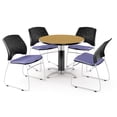 thumbnail image 1 of OFM Core Collection Breakroom Bundle, 36" Round Metal Mesh Base Multi-purpose Table in Oak, 4 Stars Stacking Chairs in Lavender (PKG-BRK-012-0050), 1 of 1