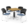 thumbnail image 1 of ofm  square oak laminate multi-purpose table with 4 chairs, 1 of 5