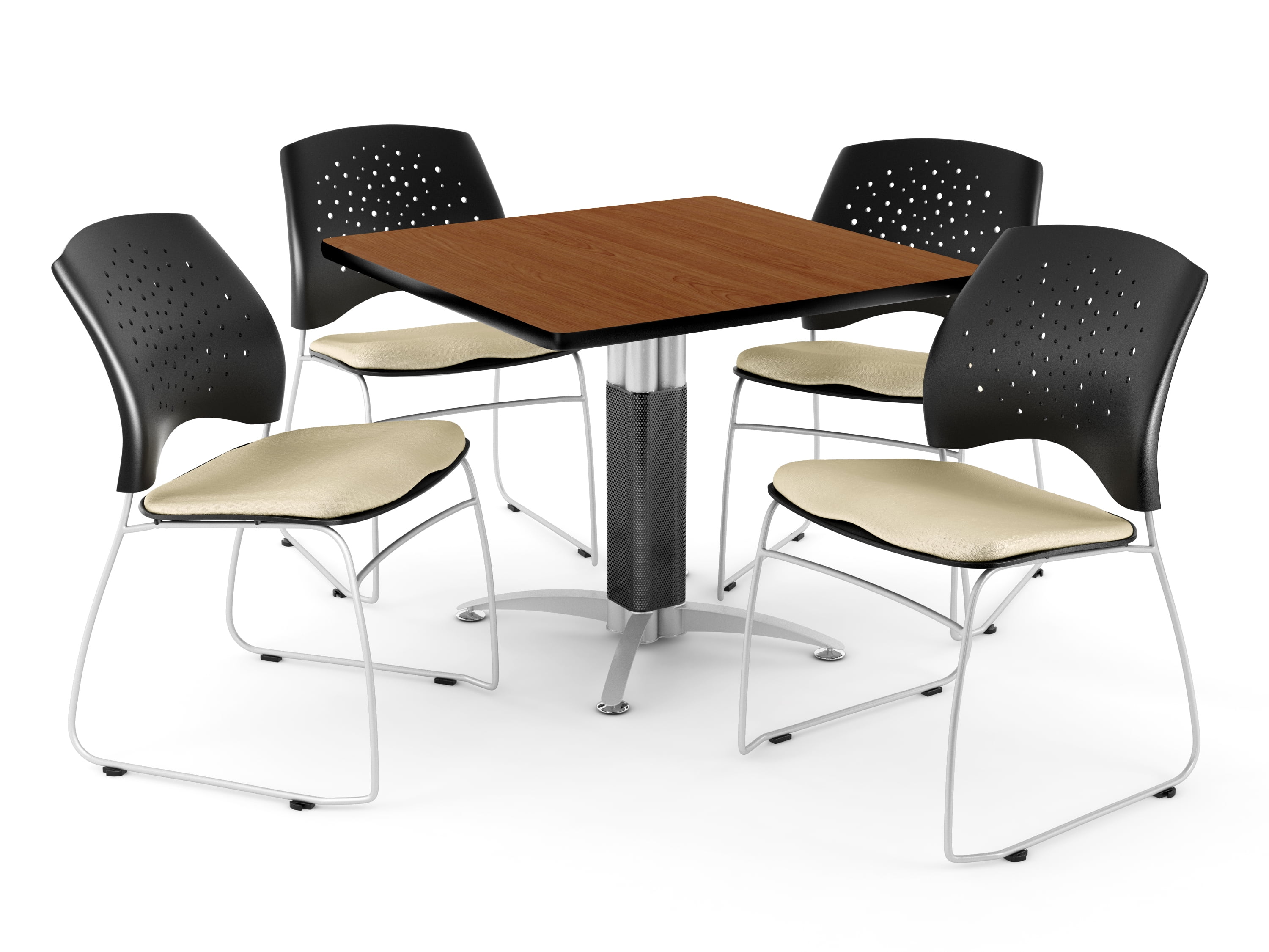 ofm pkg-brk-017-0005 breakroom package, cherry table/golden flax chair
