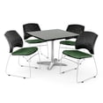 thumbnail image 1 of OFM Core Collection Breakroom Bundle Folding Table with 4 Stars Stacking Chairs, 42", Gray Nebula & Forest Green, 1 of 1