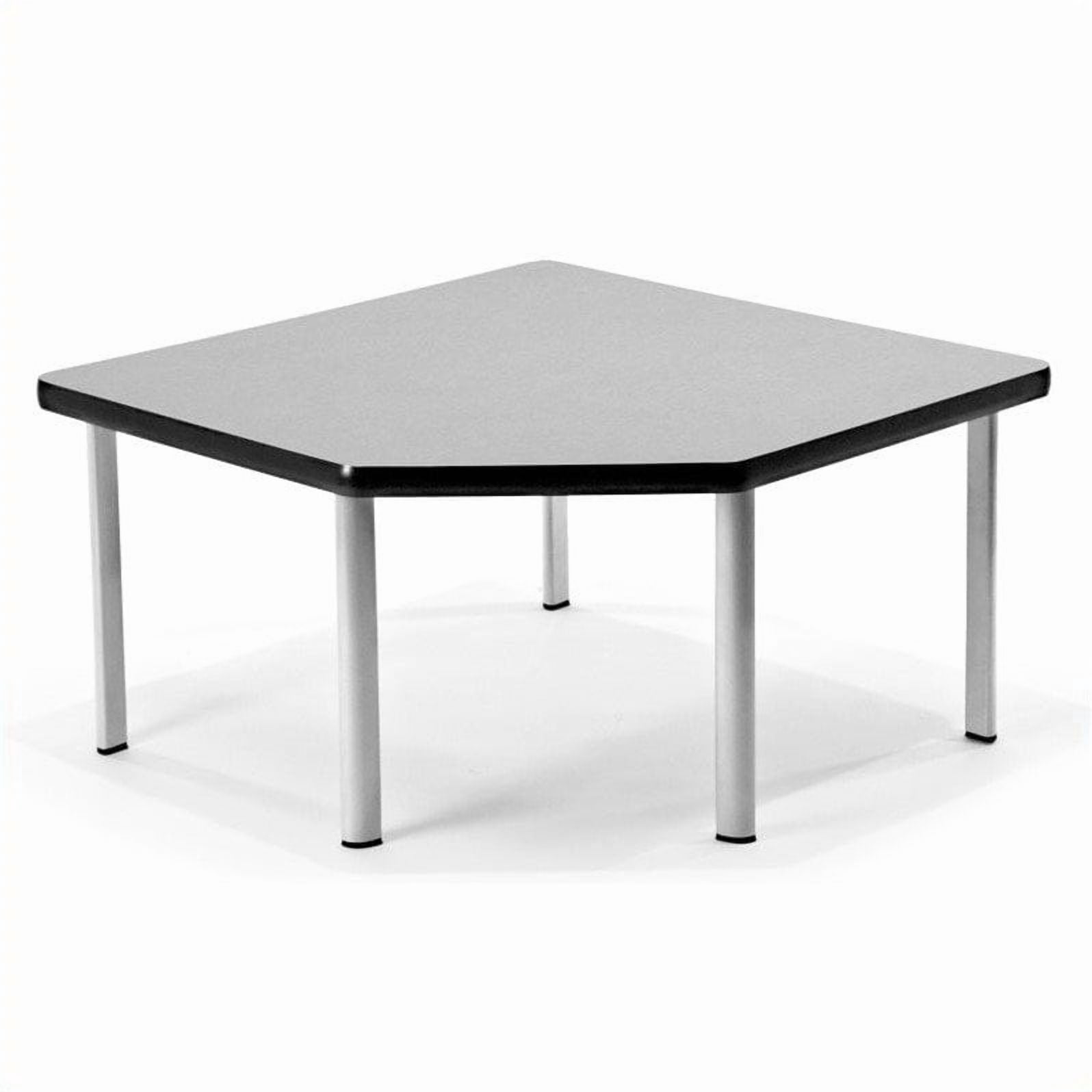 OFM 30" x 30" Corner Table Europa Silver Legs in Gray