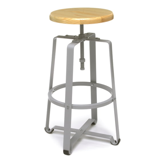 OFM Endure Series Model 920 Stationary Tall Stool, Maple Wood with Silver Frame