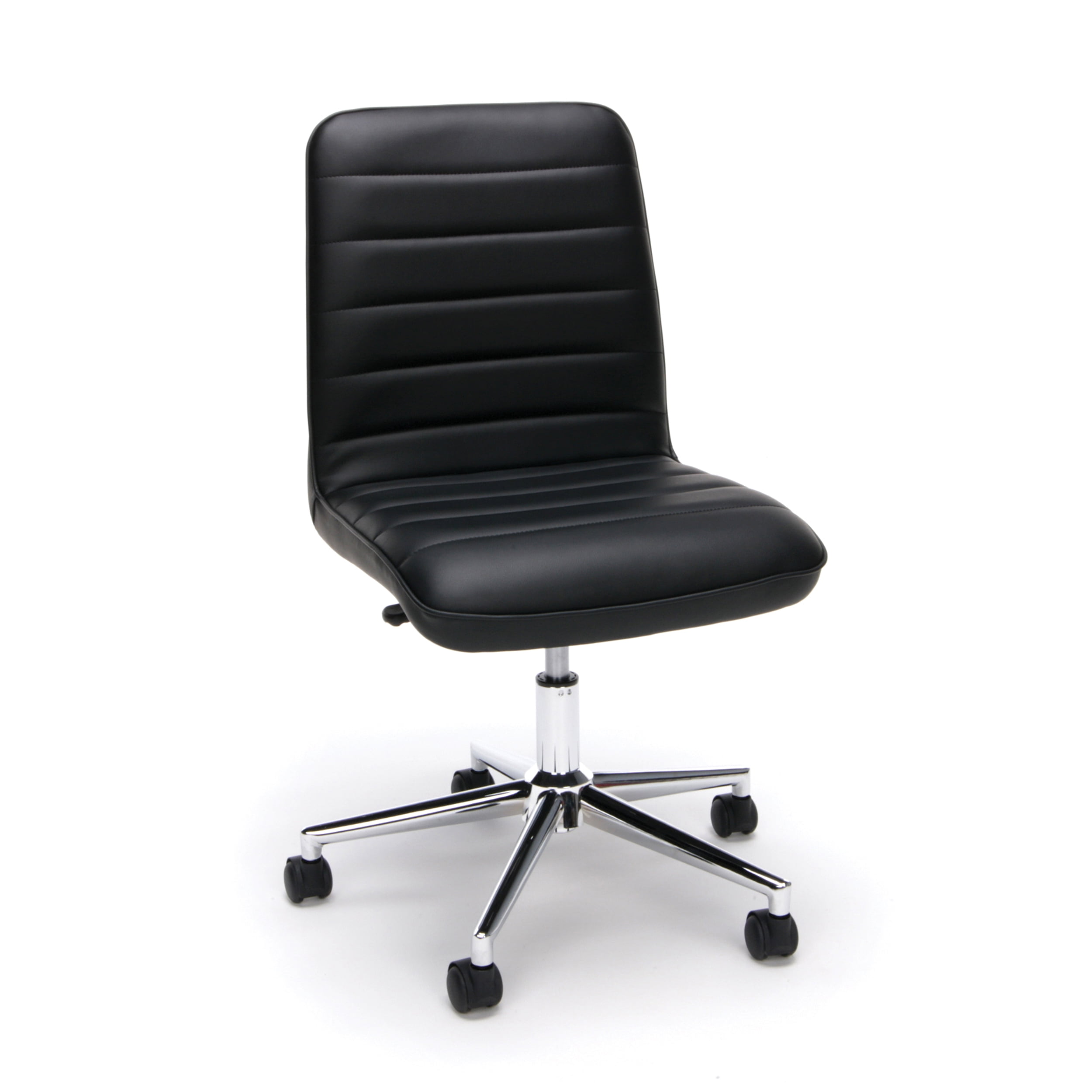 OFM Essentials Collection Leather Mid Back Armless Office Chair