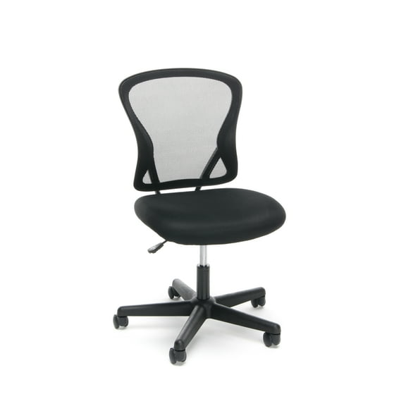 OFM Essentials Collection Swivel Mesh Back Armless Task Chair, Mid Back, in Black (ESS-3010)