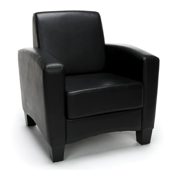 OFM Essentials Collection Traditional Reception Arm Chair, in Black (ESS-9050-BLK)