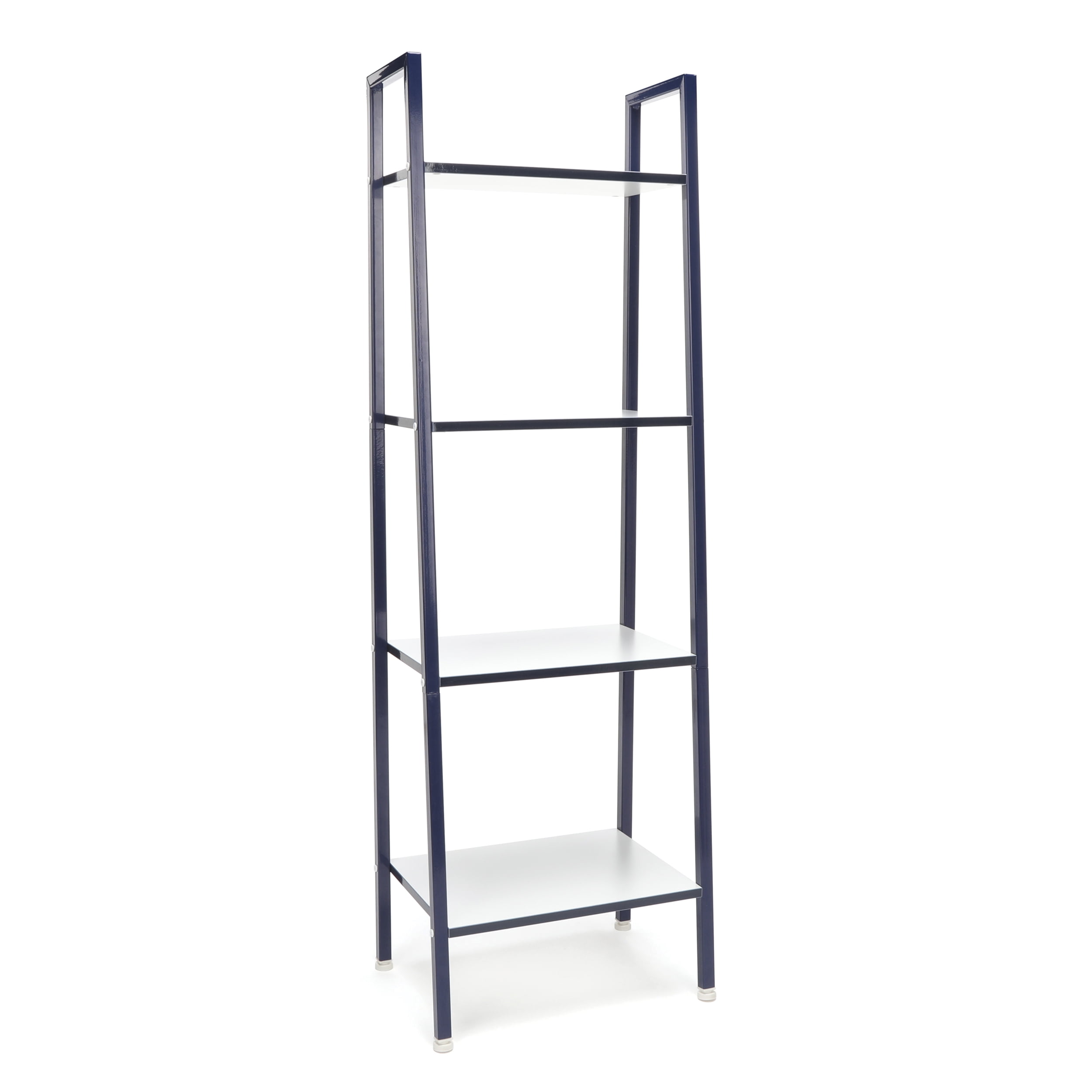 OFM ESS-1045 4-Shelf Free Standing Ladder Bookshelf with Blue Frame