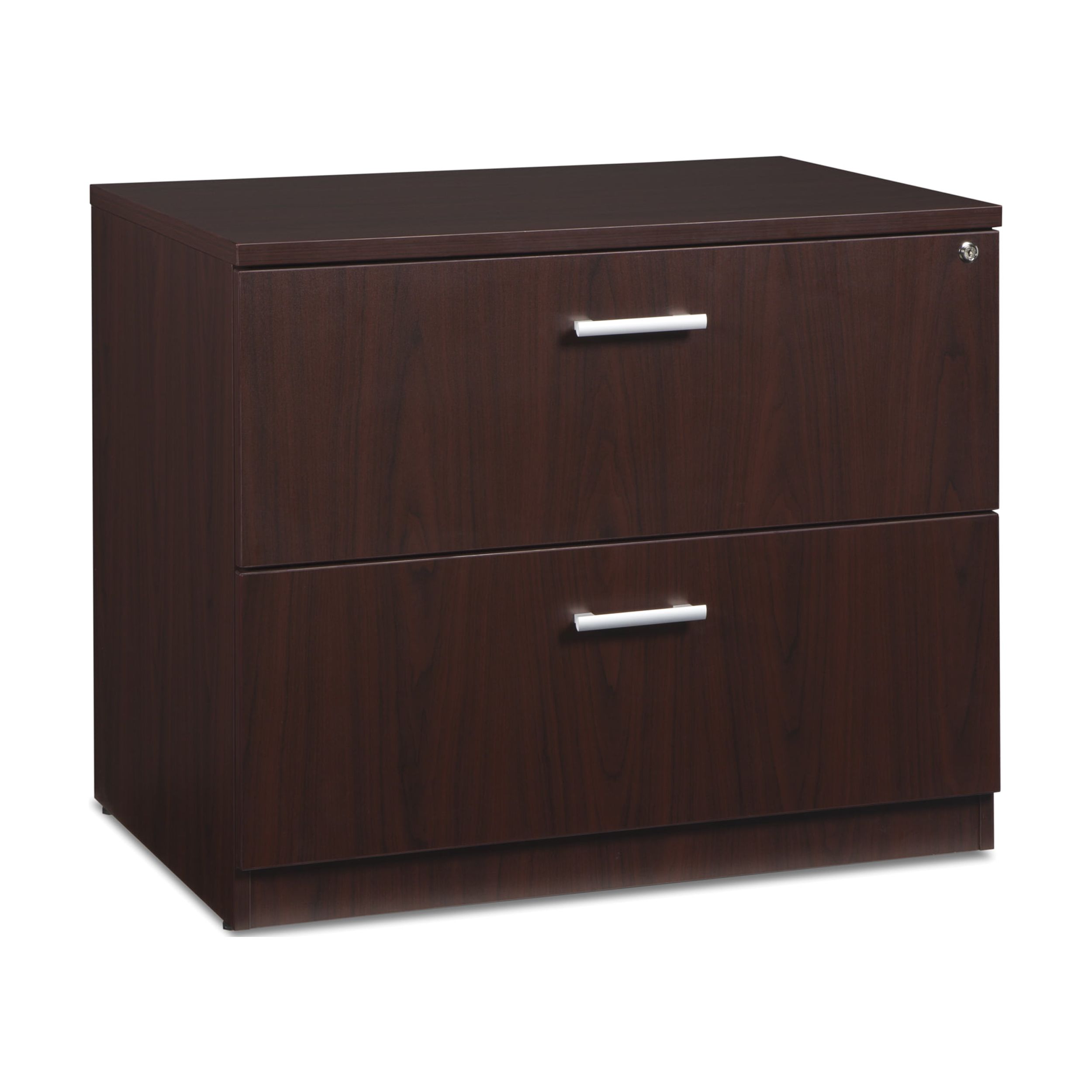 OFM Fulcrum Series Locking Lateral File Cabinet, 2-Drawer Filing Cabinet, Mahogany (CL-L36W-MHG) - image 1 of 9