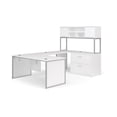 thumbnail image 1 of OFM Fulcrum Series Office Furniture Set, 66" U-Shaped Desk with Bridge, Credenza, Lateral Filing Cabinet, 66" Hutch, Leg Panels, Modesty Panels, in White, 1 of 5