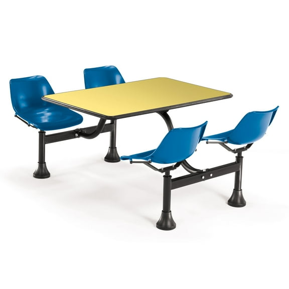OFM Cluster 24" x 48" Lunchroom Table in Maroon and Yellow