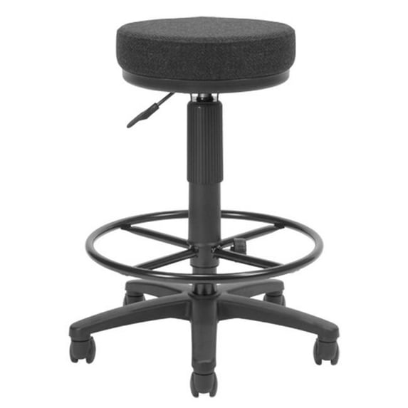 OFM Backless Fabric Adjustable Drafting Stool with Kit in Black