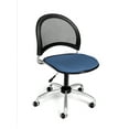 thumbnail image 1 of OFM Moon Series Armless Swivel Chair - 25" x 25" x 33.25"-36" - 250 lb Weight Capacity - Mesh/Fabric - Black/Cornflower Blue - Assembly Required, 1 of 2