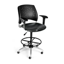 OFM Inc Stars Stack Plastic Chair with Arms and Drafting Kit