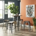 thumbnail image 1 of OFM Industrial Modern 4 Assembled Metal Stools, Wood Seats, Bar Stools, 1 of 18
