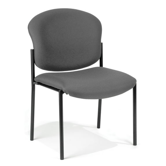 OFM Manor Round Back Armless Reception Chair in Gray