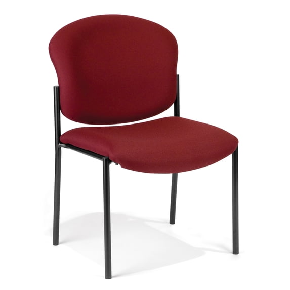 OFM Manor Series Model 408 Fabric Armless Guest and Reception Chair, Wine