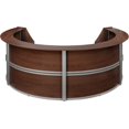 thumbnail image 1 of OFM Marque Series Model 55294 4-Unit Curved Reception Desk Station, Cherry with Silver Frame, 1 of 2