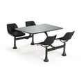 thumbnail image 1 of OFM Model 1004 Cluster Seating Table with 24" Stainless Steel Top and Black Seats, 1 of 2