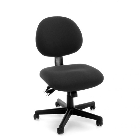 OFM 24-Hour Multi-Adjustable Armless Task Chair - 27" x 29.5" x 37"-40.5" - 250 lb Weight Capacity - Fabric - Black - Assembly Required