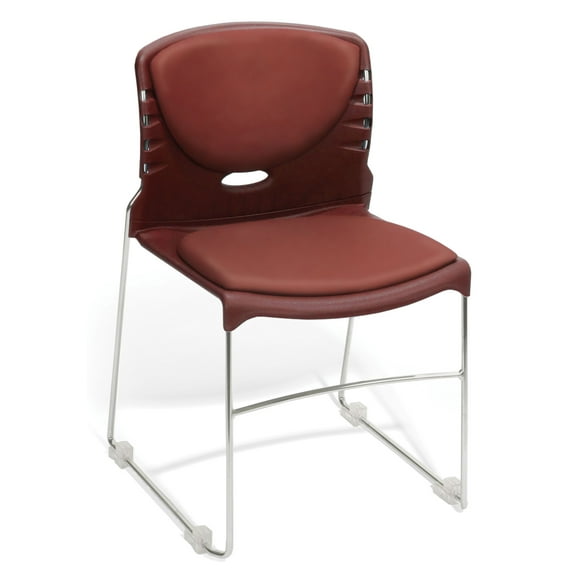 High Capacity Vinyl Seat & Back Stack Chair, Wine