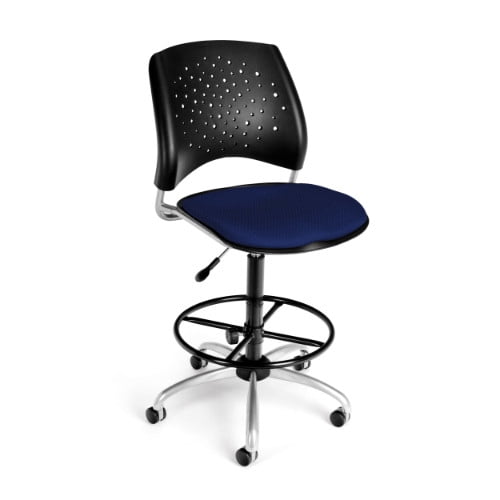 OFM Star Swivel Drafting Chair with Drafting Kit in Navy